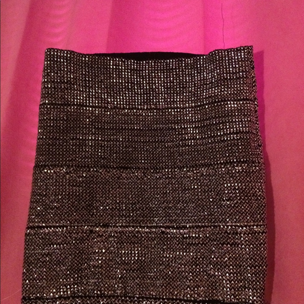 Silver mini skirt